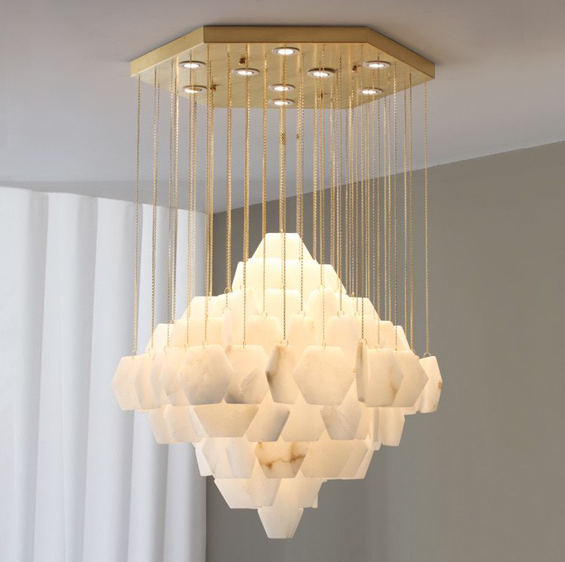 Lámpara de colgante de mármol de diseño moderno.