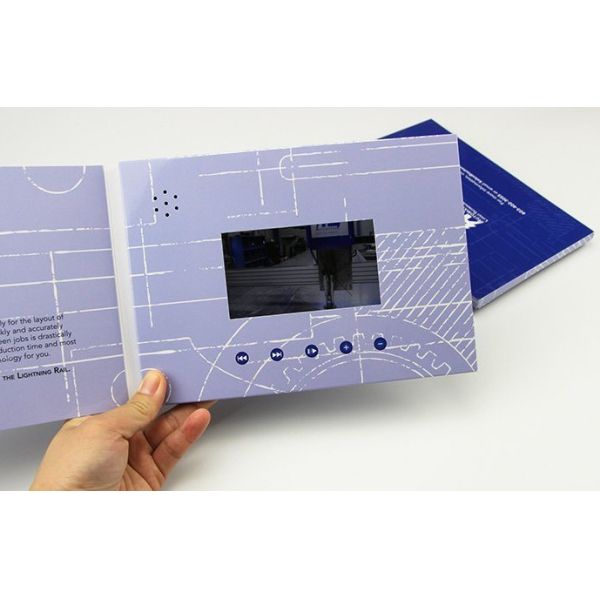 Full print 4.3 inch video flyer,quality lcd video mailer card,digital video catalogue brochure