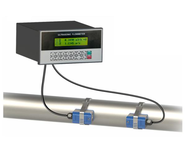Panel Mount Ultrasonic Flow Meter ISO9001 For Water Treatment Plant