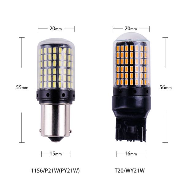 Automotive Lighting Solution 2 Pieces PY21W LED Bulb Long Lifespan Waterproof