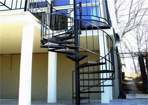 Strong Residential Spiral Staircase Wood Treads , Compact Spiral Staircase For Outdoor Deck