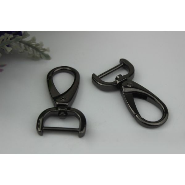 Durable nickel free 3 color zinc alloy metal 20 mm eye bolt d ring snap hook for handbag