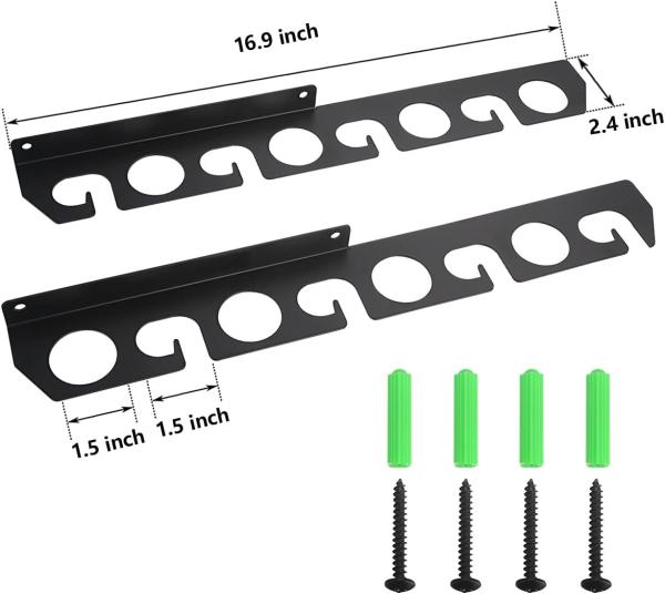 Wall and Ceiling Rod Fishing Pole Storage Rack for Garage Storage Bracket Wall Mount
