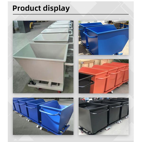 Hydraulic / Pneumatic Forklift Tipper Bins Safe Load Discharge In Seconds