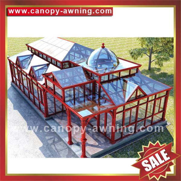 Prefabricated outdoor garden aluminum metal alu glass sun house,sunroom,aluminium structure,super durable!