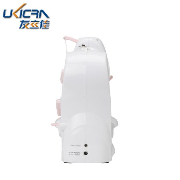 Mini Máquina de costura doméstica UFR-601 com 0-5 mm de comprimento de costura em cores branca e rosa