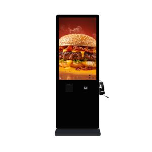 43inch Earphone Printer AI Interactive Touch Screen Kiosk with QR Code Scanner Camera