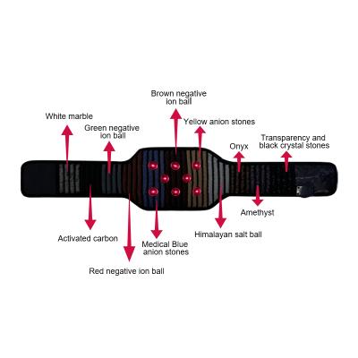 White and Black Crystals Amethyst Negative Ion Balls Belt for Muscle Recovery