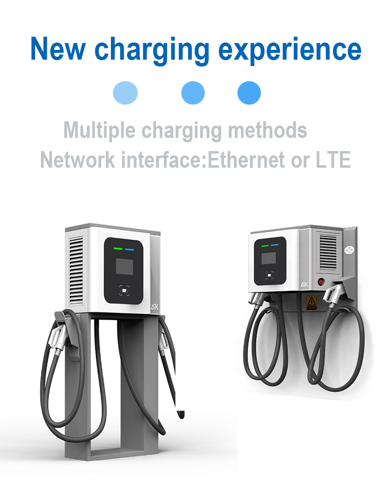 Зарядная станция заряжателя стены ARKDC 40kw Ev быстрая с соединителями RFID и CCS2 OCPP