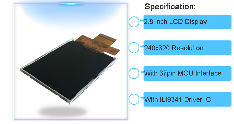 ODM 3.2V 240x320 TFT LCD Panel touch Screen Display 2.8 Inch High Brightness