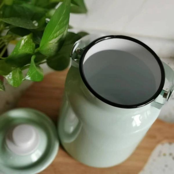 Sustainable Enamel Milk Can 2.9L 4.2L 6L Milk Bucket Metal Ice Bucket
