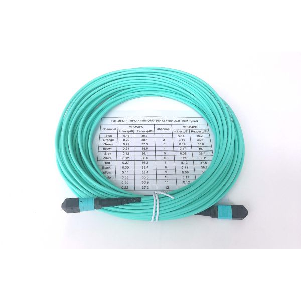 MPOP-16 16fo 24fo Low IL Optical Fiber 50/125 OM4 MPO MTP-16 Optical Fiber Trunk Patch Cord