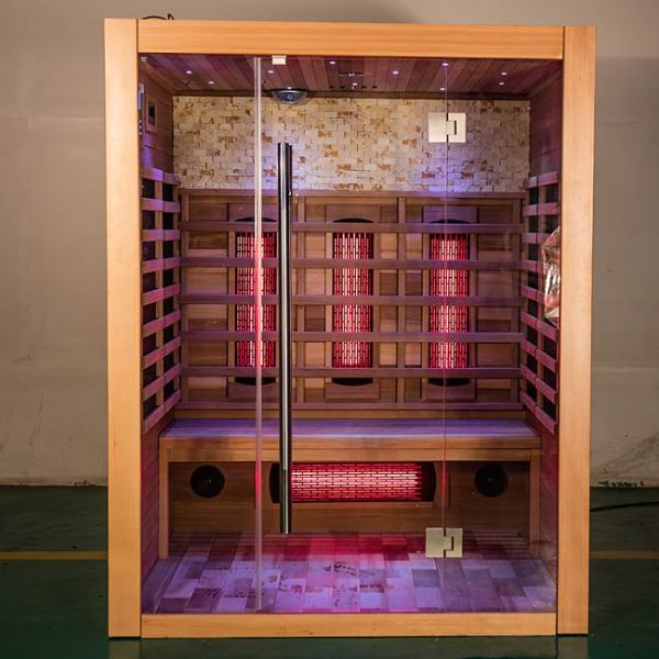Canadian Red Cedar Full Spectrum 3 Person Dry Wooden Sauna Room Indoor