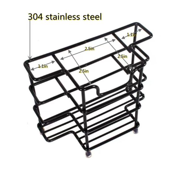 Wall Mount 304 Stainless Steel Toothbrush Holder Bathroom Accessories Organizer Black for Bathroom