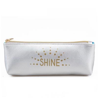 Washable Silver Custom Cosmetic Bags With Double Side Lamination ,  Travel Organizer Bag