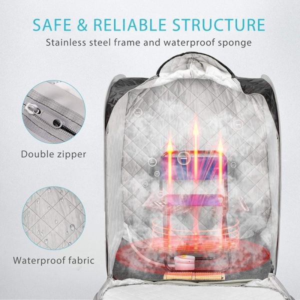 Modern Portable Remote Control Foldable Personal Spa Chair Foldable Sauna Steam Bag Sauna Spa Tent Therapeutic Home Therapeutic Black