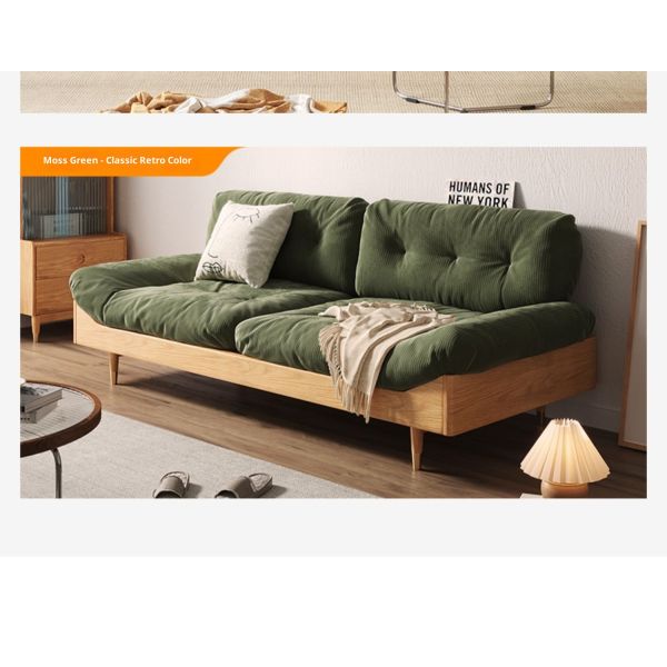 Modern Minimalist Space Saving 3 Seater Frame Sofa Fabric Solid Wood Eco-Friendly Cloud Corner Modular Sectional Sofa Living