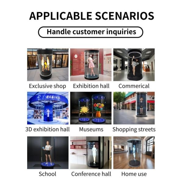 OEM 5.5 Inch Indoor 3D AI Digital Interactive Hologram Showcase Holographic Display Cabinet 170 Viewing Angle 500 cd