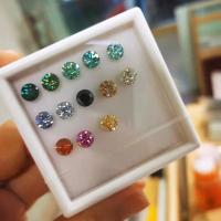 Certificado GRA 1ct Redondo Cortado 6.5mm VVS1 Moissanita suelta Diamante en Blanco Rosa Amarillo Champaña Azul Verde para Joyería