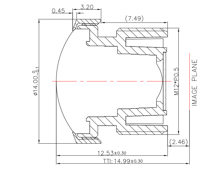 1.49mm F2.0 210 Degree Fisheye Lens M12 2G4P+IR No Dark Corner Low Distortion Automotive Surround View Security Camera