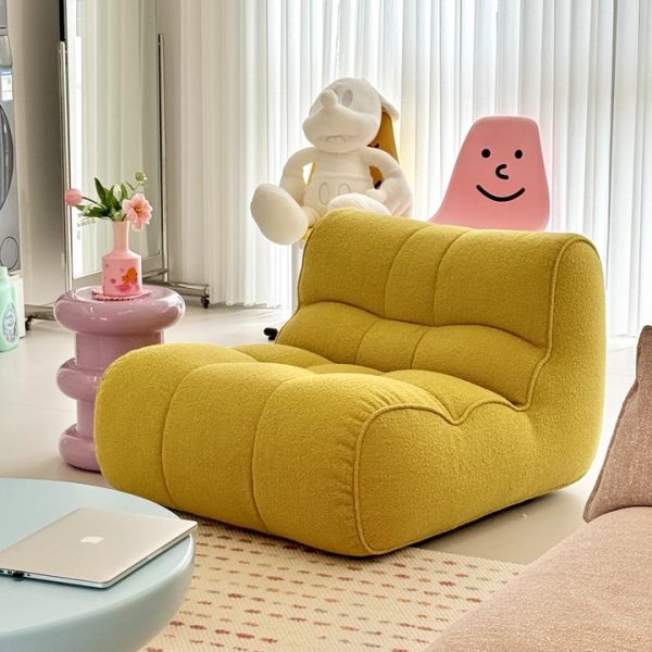 Modern Modular Fabric Tufted Lazy Lounge Sofa with Recliner for Home Leisure Compressed Foam Living Room Sofa
