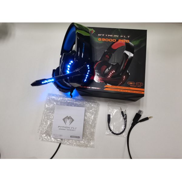 Amostra Grtis G9000 PRO проводные игровые гарнитуры с светодиодным микрофоном 40 мм
