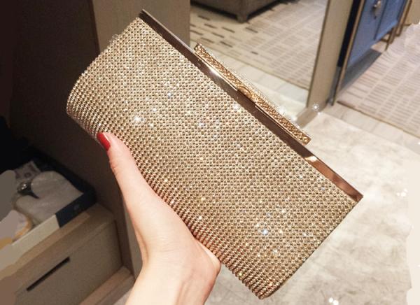 2019 new diamond-encrusted bag rhinestone lady clutch bride wedding banquet dinner party bag handbag for women