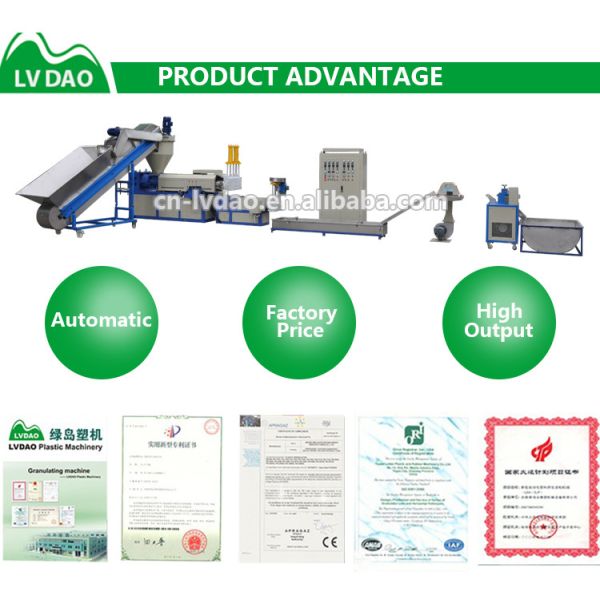 Professional Plastic Water Ring Waste Recycling Machine For PP / PE Film