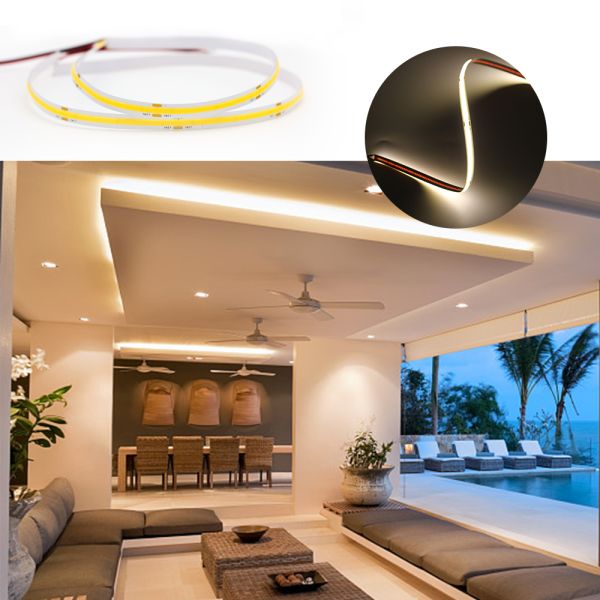 Smd2110 COB CRI90 Flexible LED Strip Lights DC12V For Decoration