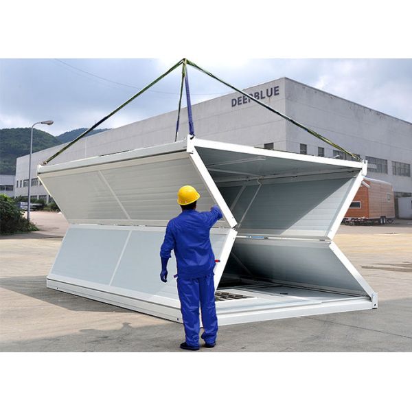 20FT 40FT Prefab Foldable Flat Pack Modular Container Folding Casa Galvanizado RHS 40 * 40 Chasis Purlin para el cobertizo de emergencia
