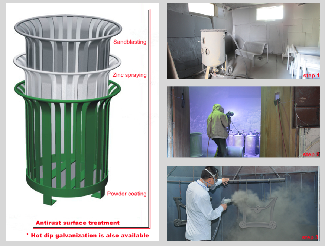 Наружный металлический пикник с двумя скамейками, установленными на поверхности