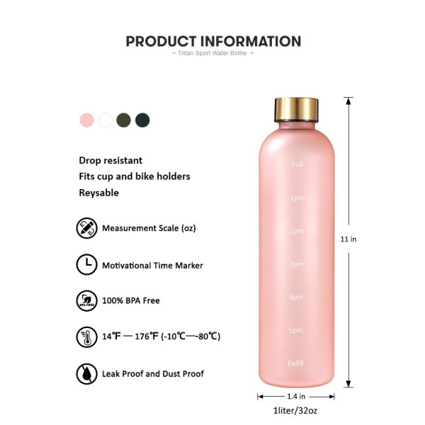 Custom Logo Tritan Water Bottles WITH LID Ideal for Capping and Outdoor Adventures