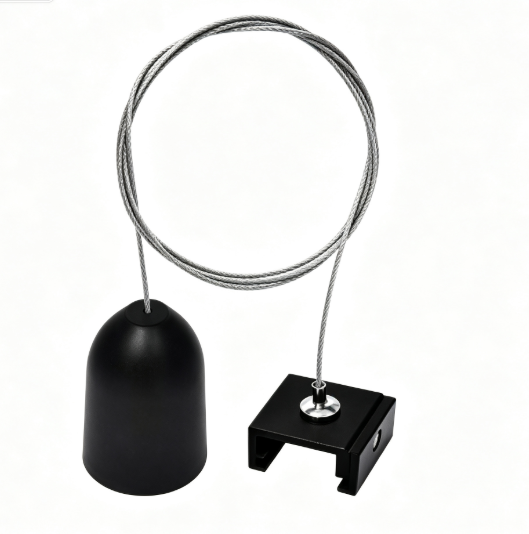 Black Plastic Round Ceiling Canopy Adjustable Cable Gripper for Track Light