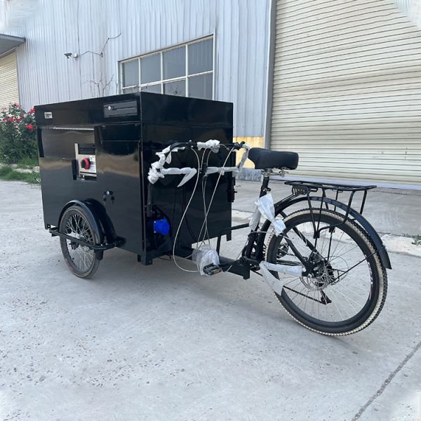 Outdoor Street Vending Bike Cart with Cargo Space and 304 Stainless Steel Construction