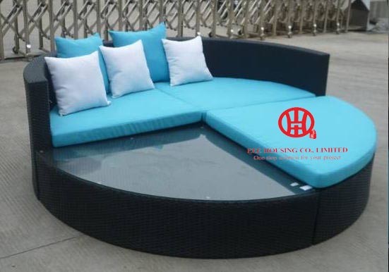 Garden rattan America style sofa, sunshine enjoying outdoor sofa