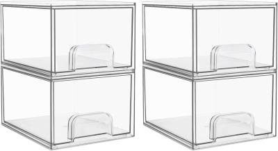 Stackable Storage Drawers,Acrylic Bathroom Makeup Organizer,Plastic Storage Bins For Vanity, Undersink, Kitchen Cabinets, Pantry, Home Organization