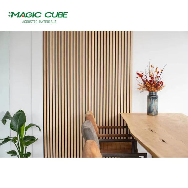PET Coating Finish Acoustic Slat Wood Panels Customized For Ballroom