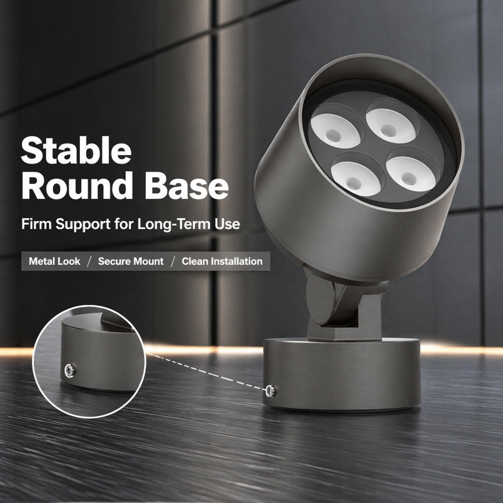 Modern Outdoor LED Spotlight with Adjustable Bracket 4 Light Beam for Garden Facade Lighting