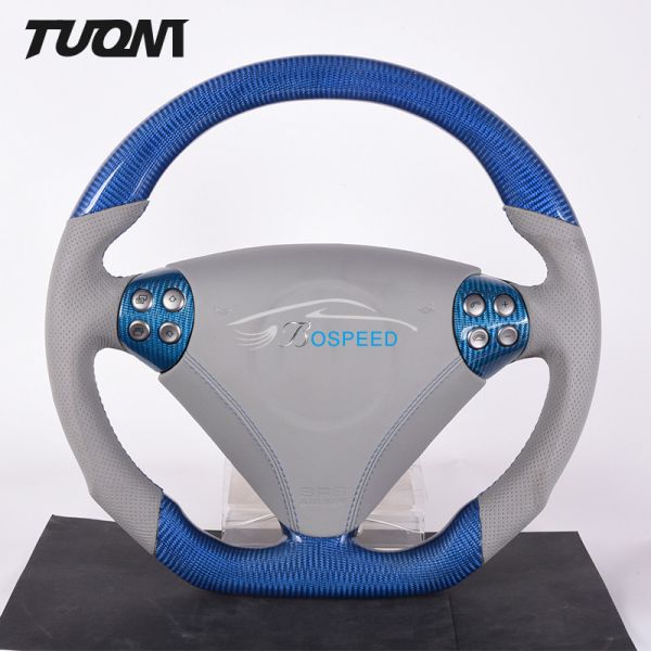 Navy Blue W204 Mercedes Steering Wheel Carbon Fiber Sport Racing
