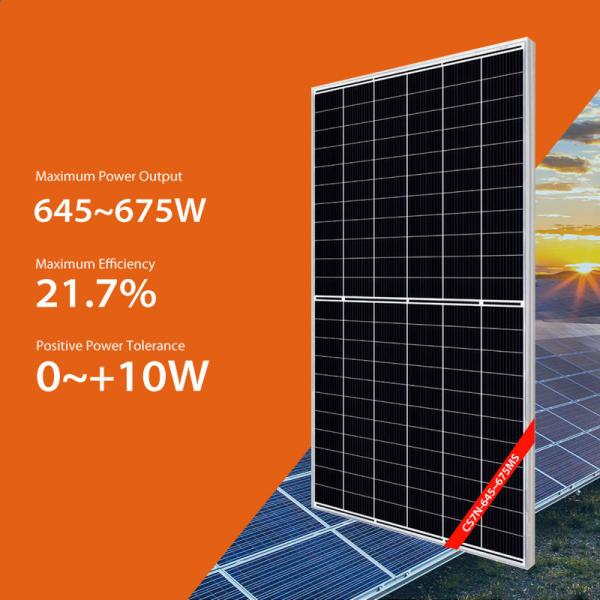 650W Roof Mounted Solar Panels 655W 660W 675W Canadian Half Cut Solar Panels