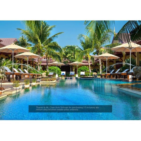 220 Yarn Dyed Fabric Outdoor Anti UV Centre Pole Umbrella Parasol