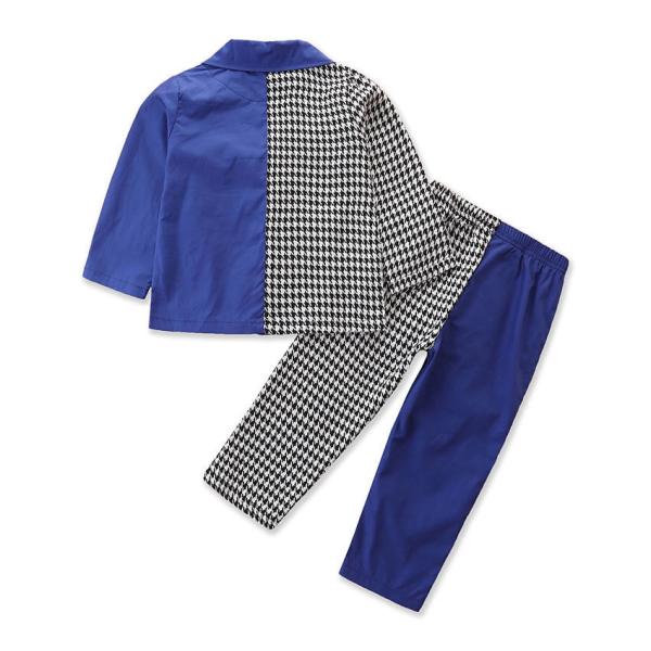 Children'S Outfit Sets Girls Houndstooth Stitching Suit Kids Girls Fashion 2-Piece Set