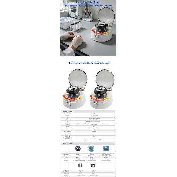 4000rpm Mini Centrifuge Machine Low Noise Lab Centrifuge Machine OEM For DNA Blood PCR Applications