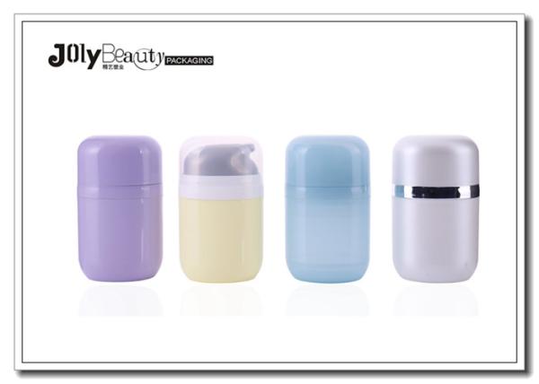 PP Plastic Oval Flat Airless Cosmetic Bottles 50ml With Unique Pump