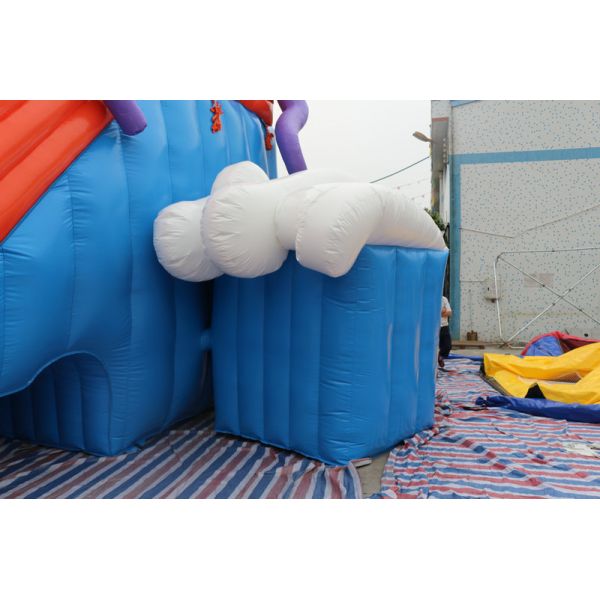 Durable Inflatable Octopus Water Park With Slide / Outdoor Water Play Equipment