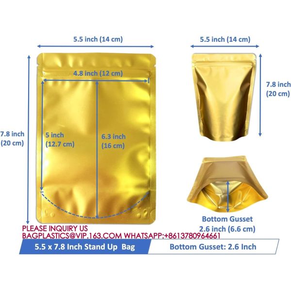 Stand Up Zipper Lock Aluminum Foil Bag, Packaging for Small Businesses, Packaging Bags