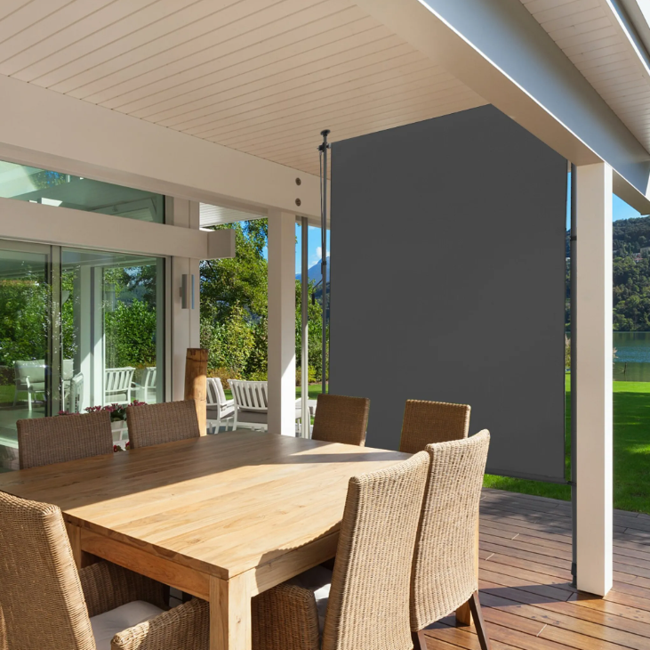 Privacy Screen Outdoor Vertical Awning No Drilling Required 100*270 with Powder Coating