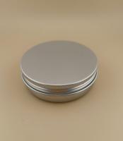 Boîtier en aluminium argenté de grande taille personnalisable avec bouchon à vis pour cosmétiques