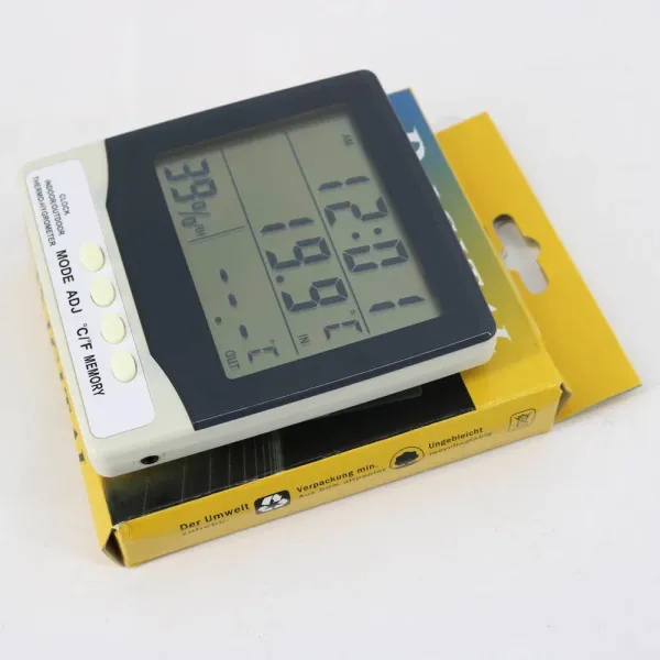 LCD Display Digital Thermo Hygrometer Indoor Outdoor with Waterproof Temperature Sensor