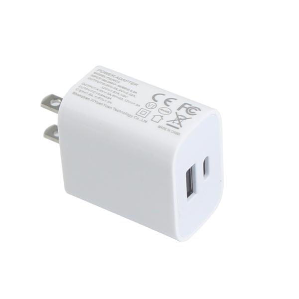 US 2 broches 20W chargeur mural USB à double port Adaptateur d'alimentation à recharge rapide de type C et USB-A pour téléphone, tablette, appareil photo
